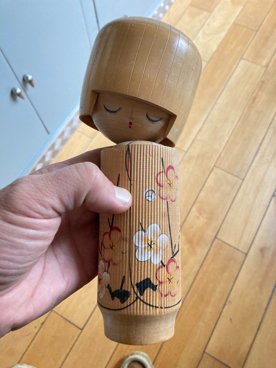 Set Of 5 Japanese Kokeshi Dolls Circa 1970-photo-3