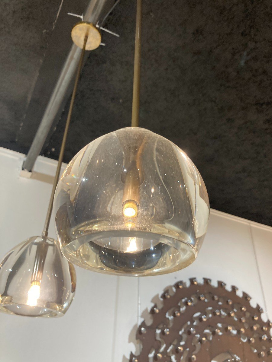 Ensemble De 5 Suspensions En Verre De Murano-photo-1