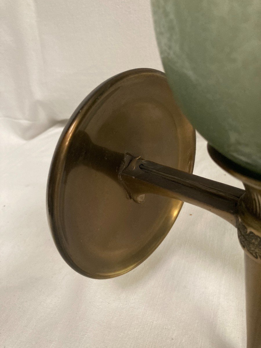 Pair Of Bronze And Murano Glass Sconces By Veronese-photo-7