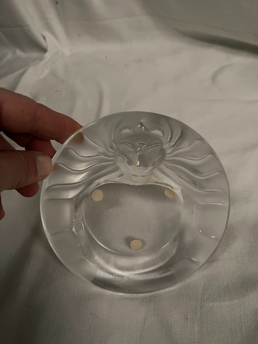 "lion" Crystal Ashtray From Lalique -photo-4
