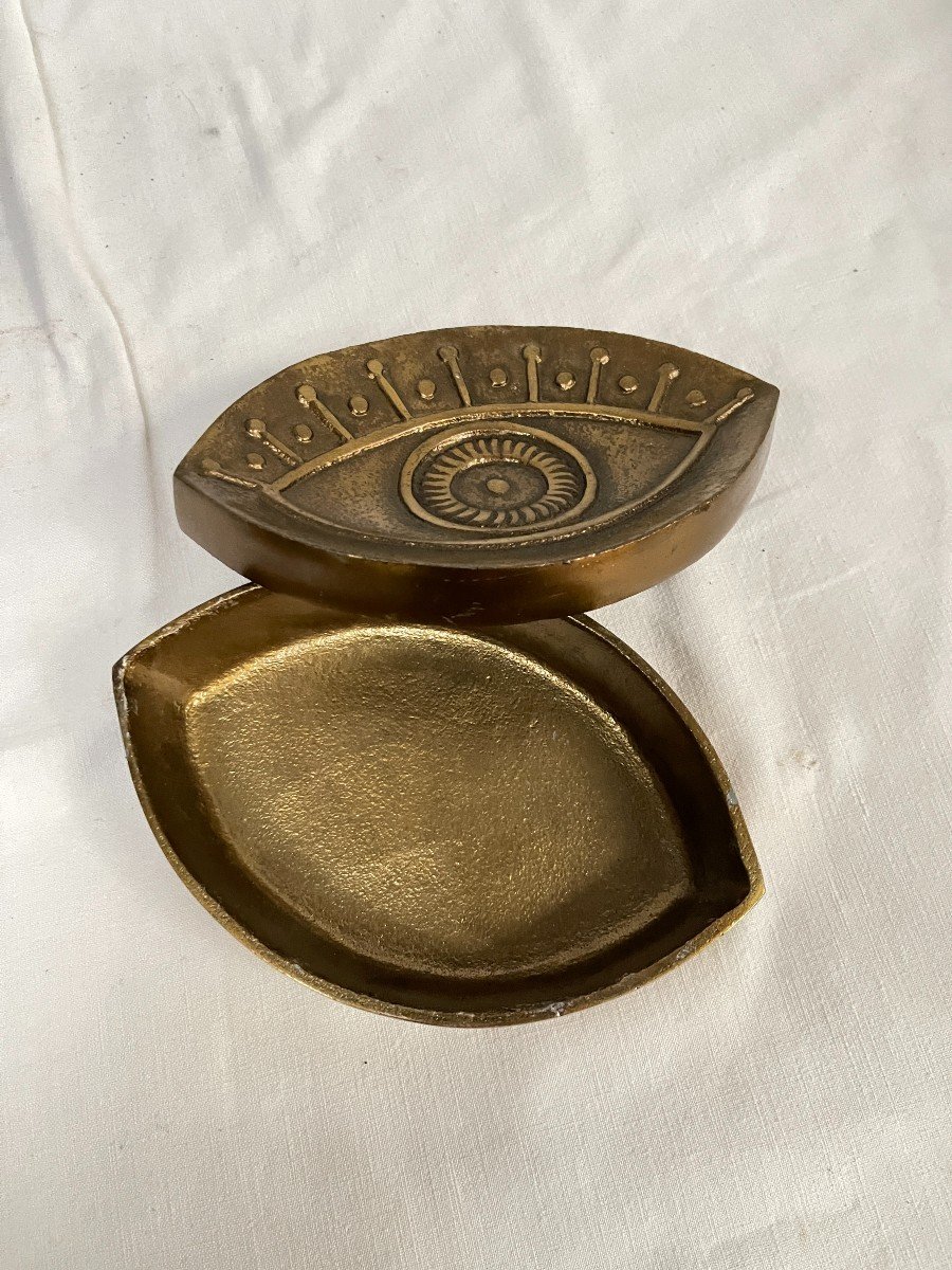 Decorative "eye" Box In Cast Aluminum Circa 1980-photo-4