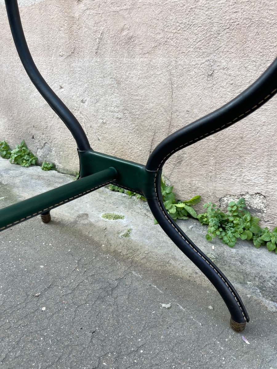 Table Gainé Cuir Par Jacques Adnet-photo-5