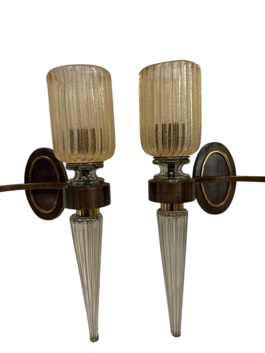 Pair Of Wall Lights By Veronese For André Arbus-photo-2