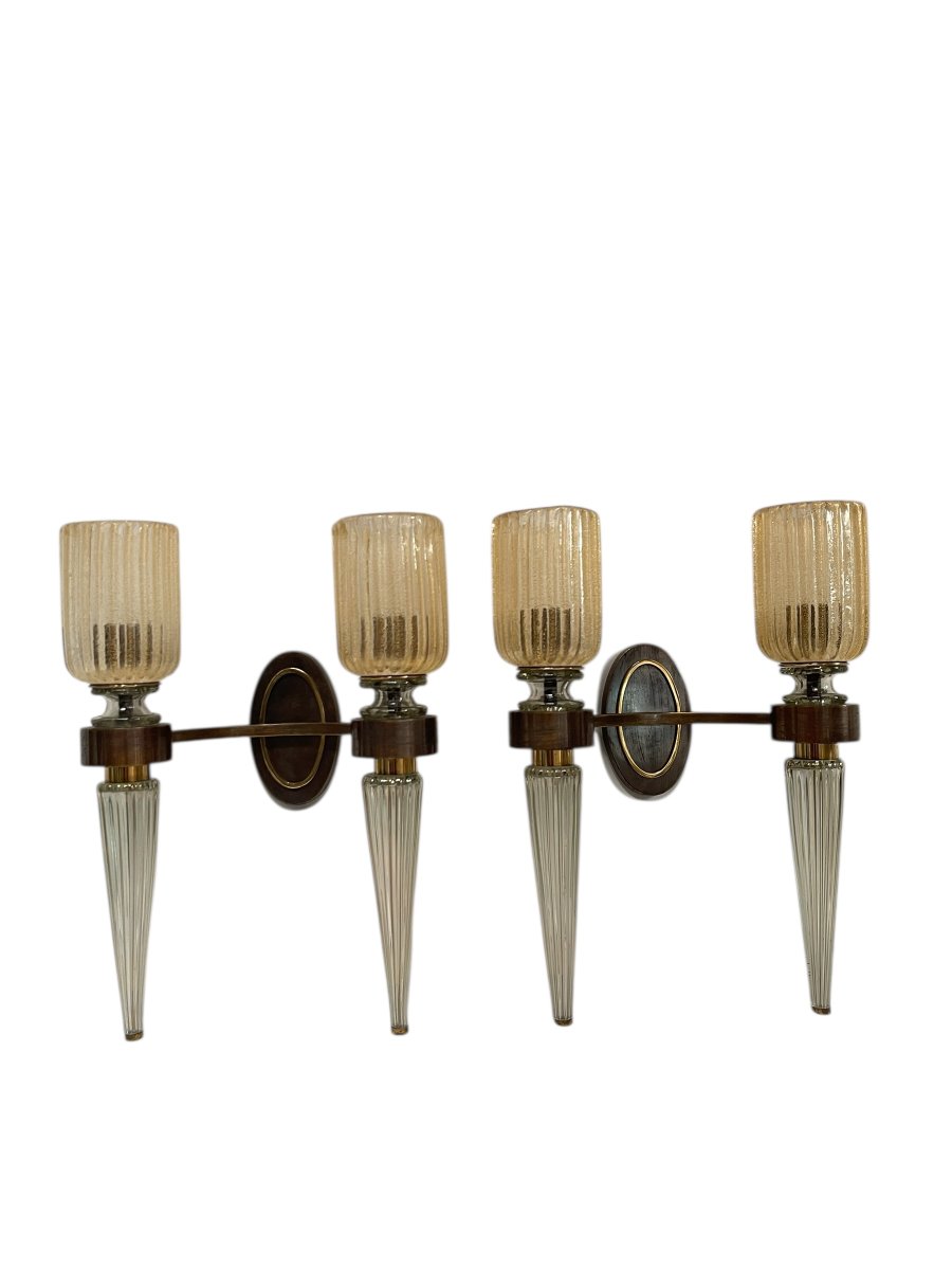 Pair Of Wall Lights By Veronese For André Arbus-photo-7