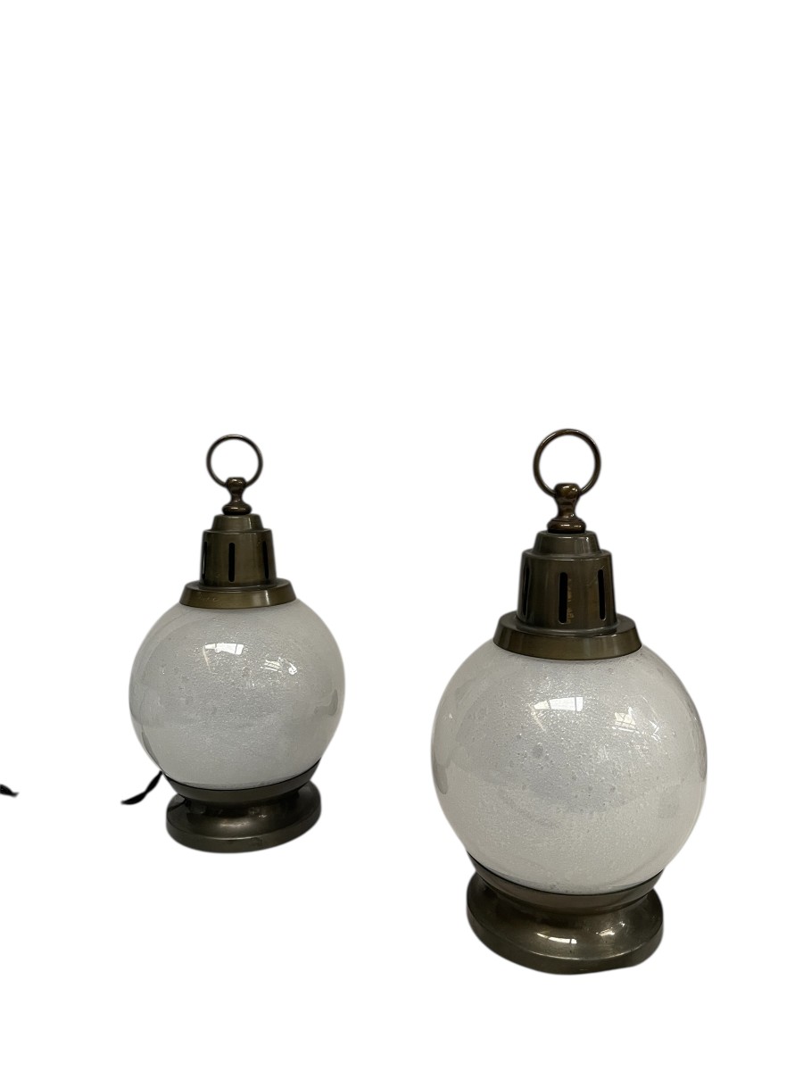 Paire de lampes en verre de Murano vers 1960