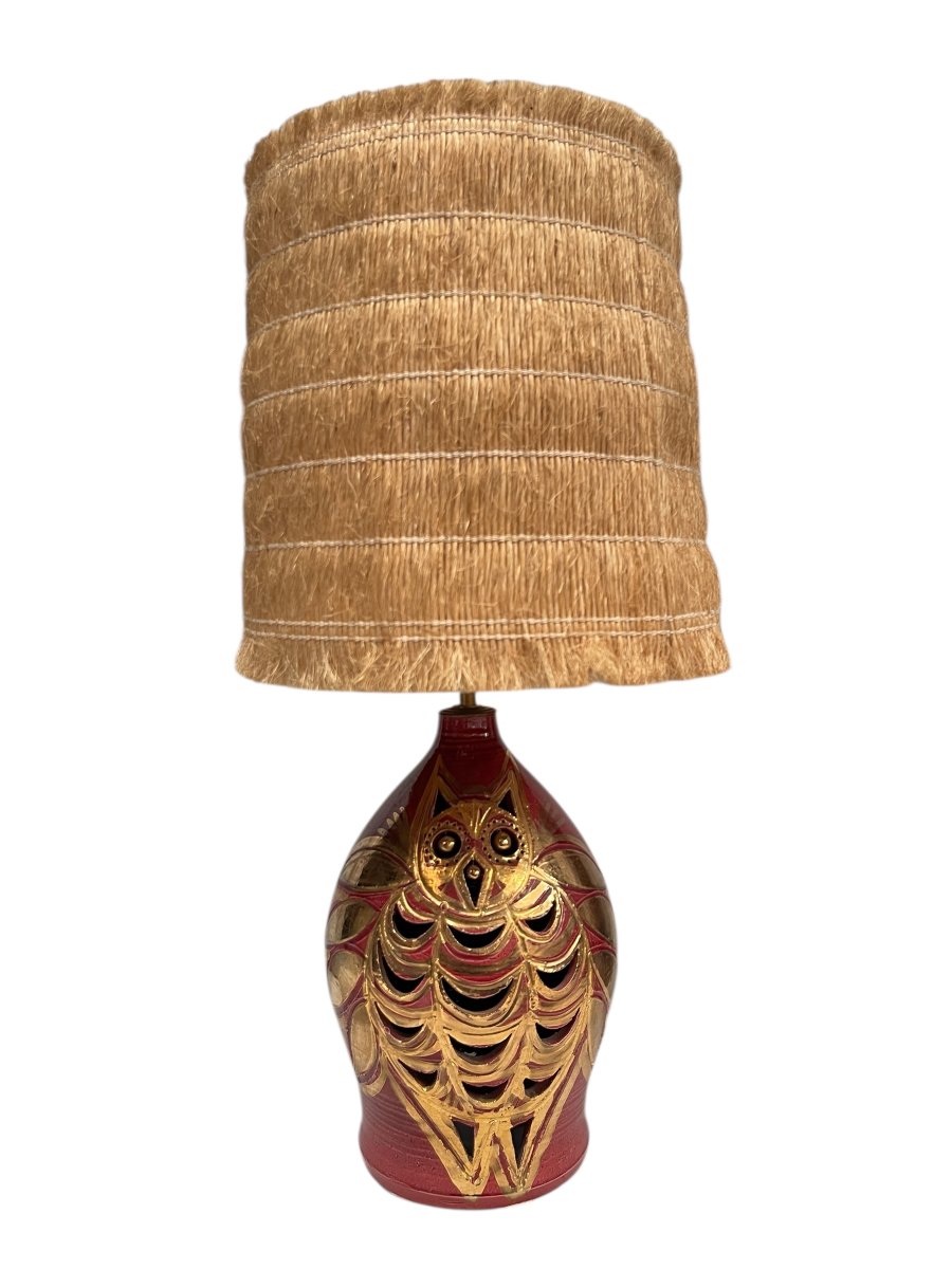 Belle lampe hibou par Georges Pelletier-photo-4