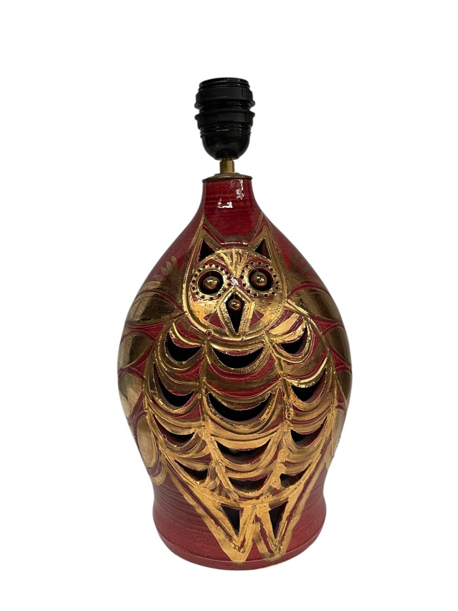 Belle lampe hibou par Georges Pelletier-photo-4