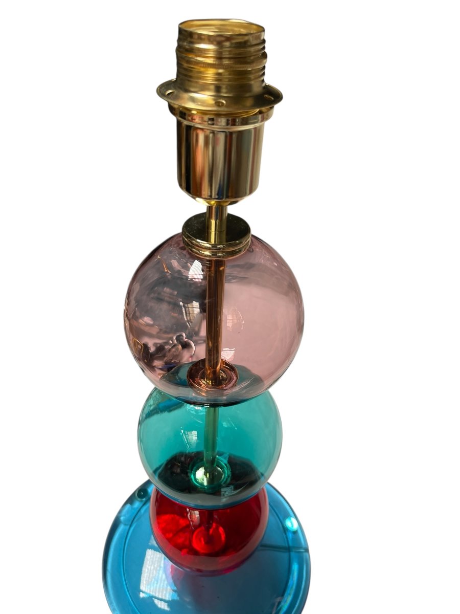 Paire de lampes en verre de Murano dans le goût de Gio Ponti-photo-4