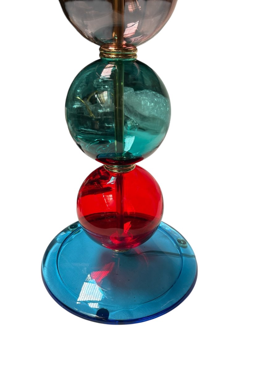 Paire de lampes en verre de Murano dans le goût de Gio Ponti-photo-2