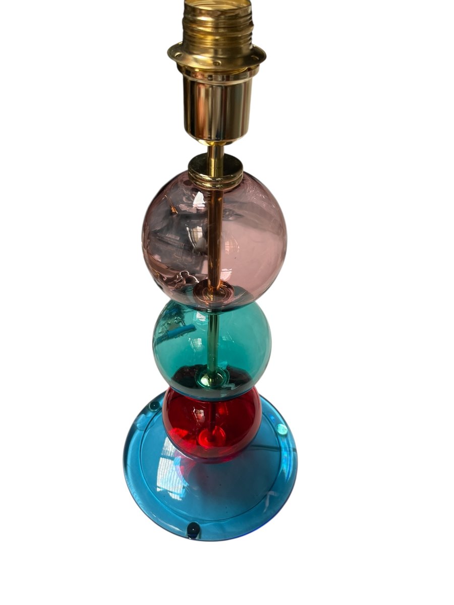Paire de lampes en verre de Murano dans le goût de Gio Ponti-photo-4