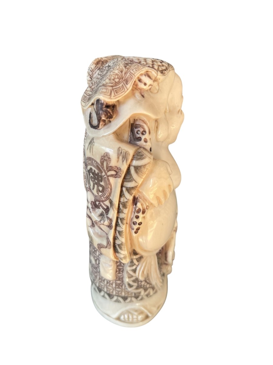 Ivory Sculpture Representing Buddha Japan Meiji Period-photo-2