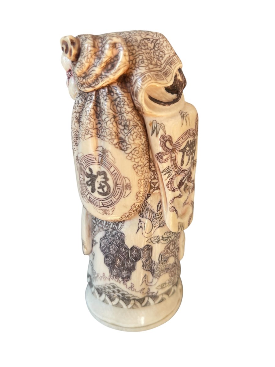 Ivory Sculpture Representing Buddha Japan Meiji Period-photo-3