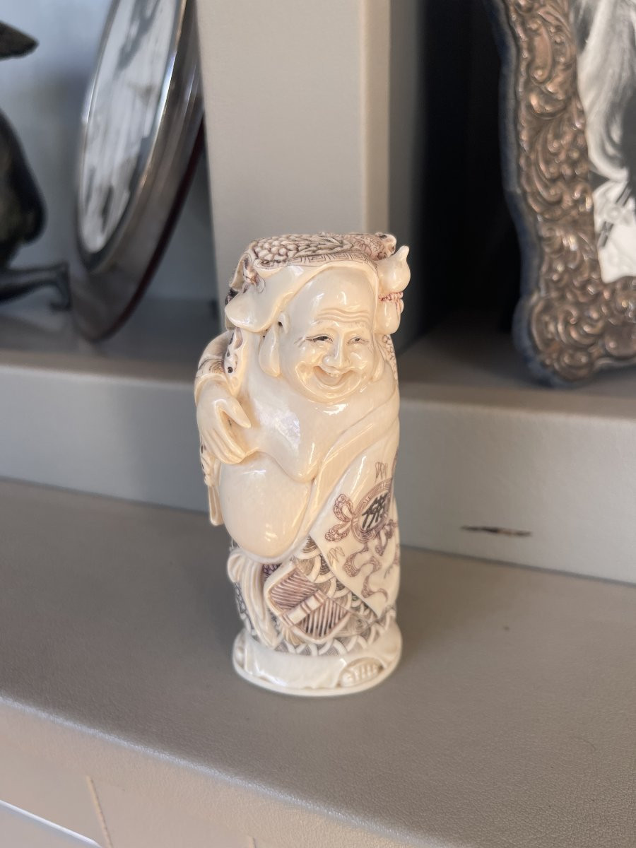 Ivory Sculpture Representing Buddha Japan Meiji Period-photo-1