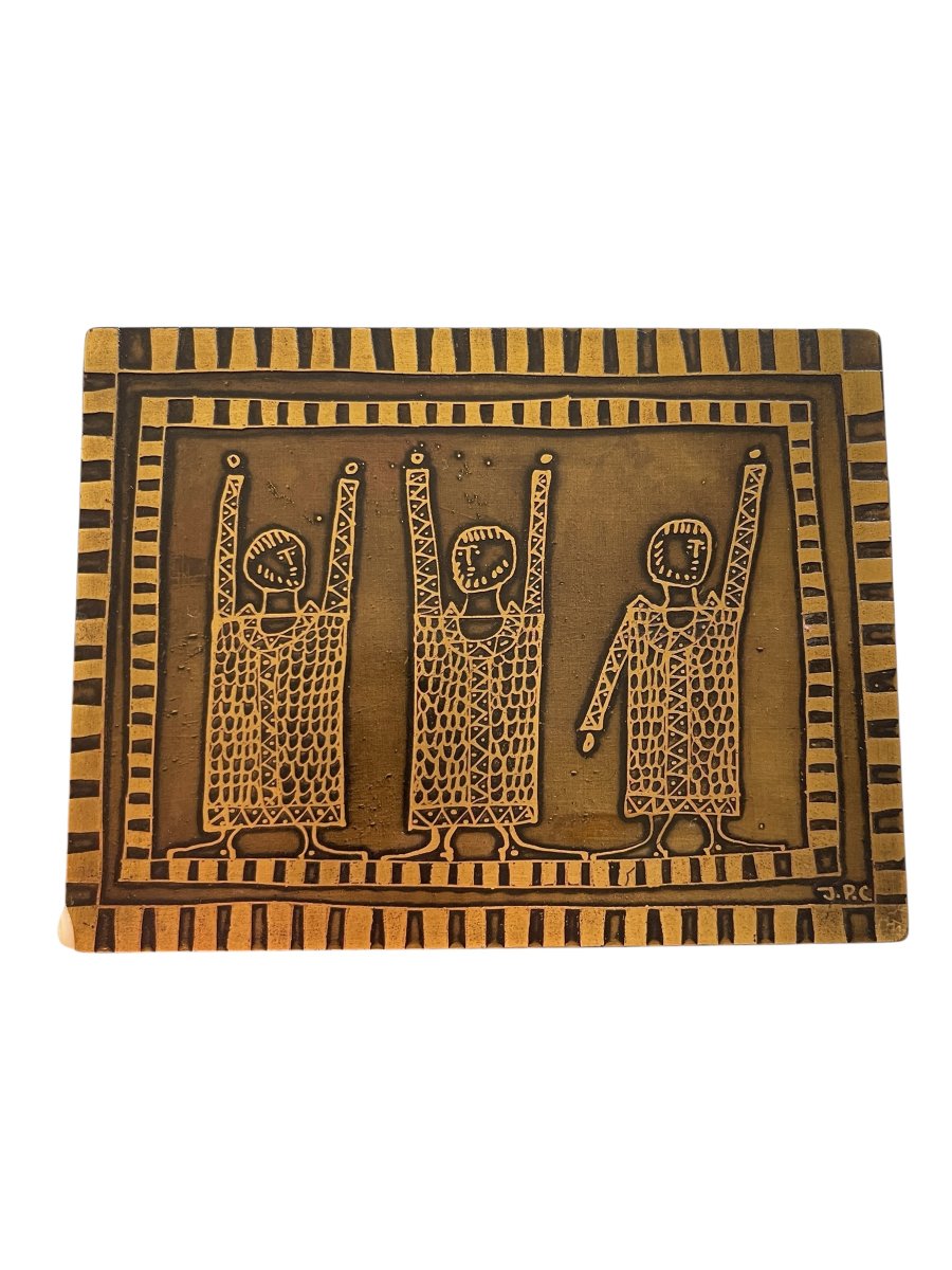 Box With Engraved Brass Decoration By Jean-pierre Chevalier-photo-4