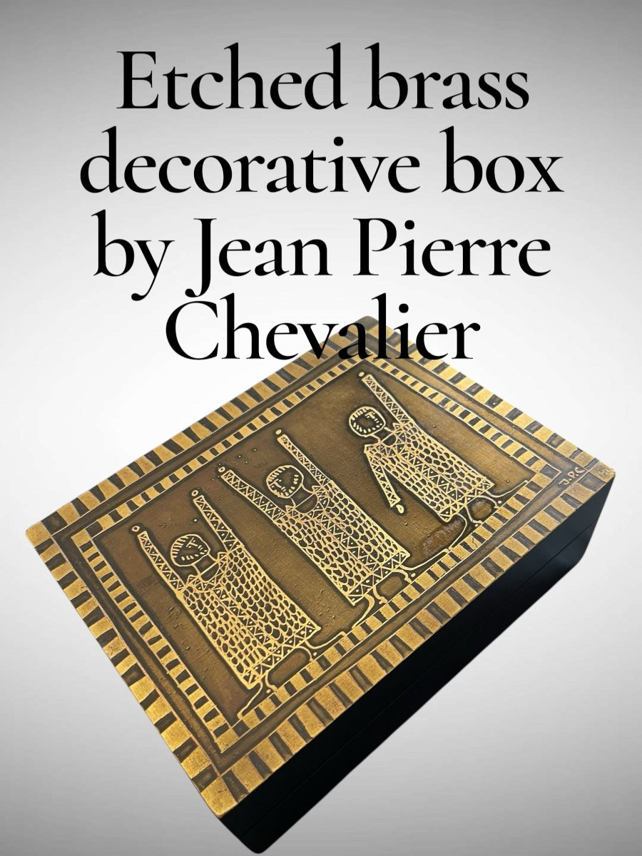 Box With Engraved Brass Decoration By Jean-pierre Chevalier-photo-7