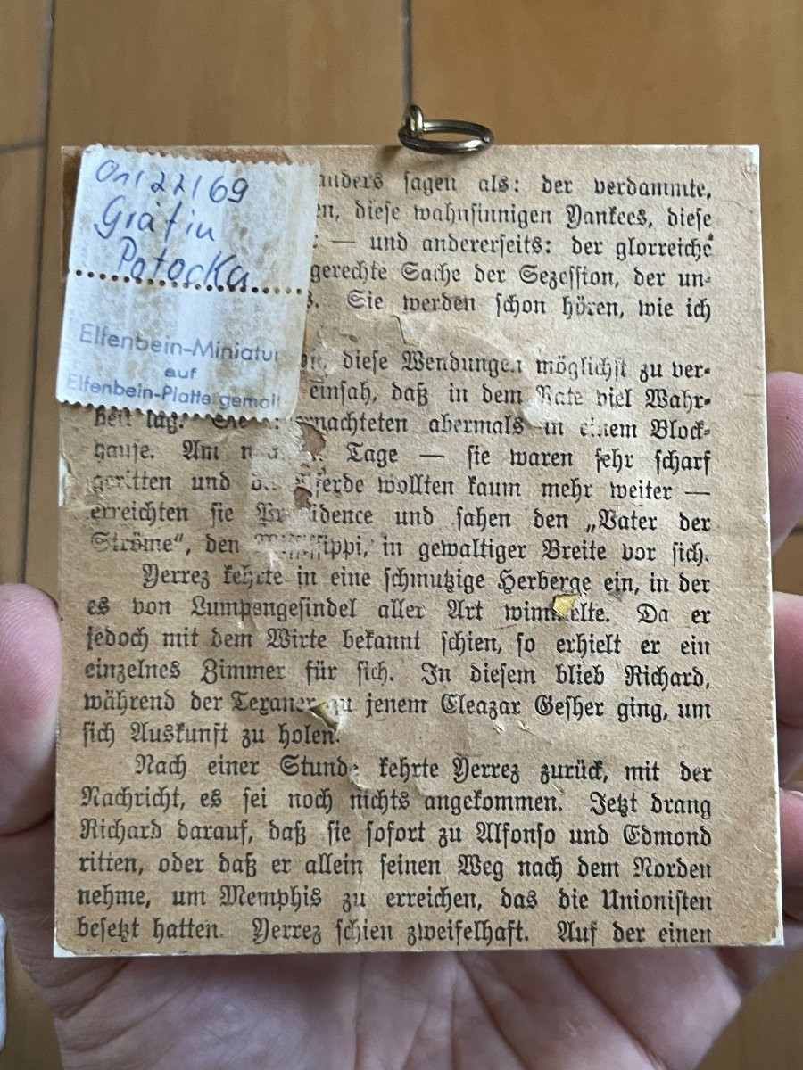 Miniature sur ivoire représentant une jeune femme du XVIII eme siècle-photo-4