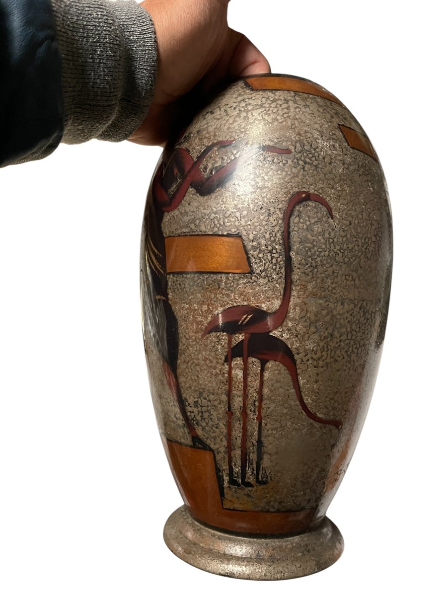 1930s Period Brassware Vase By Wmf-photo-2