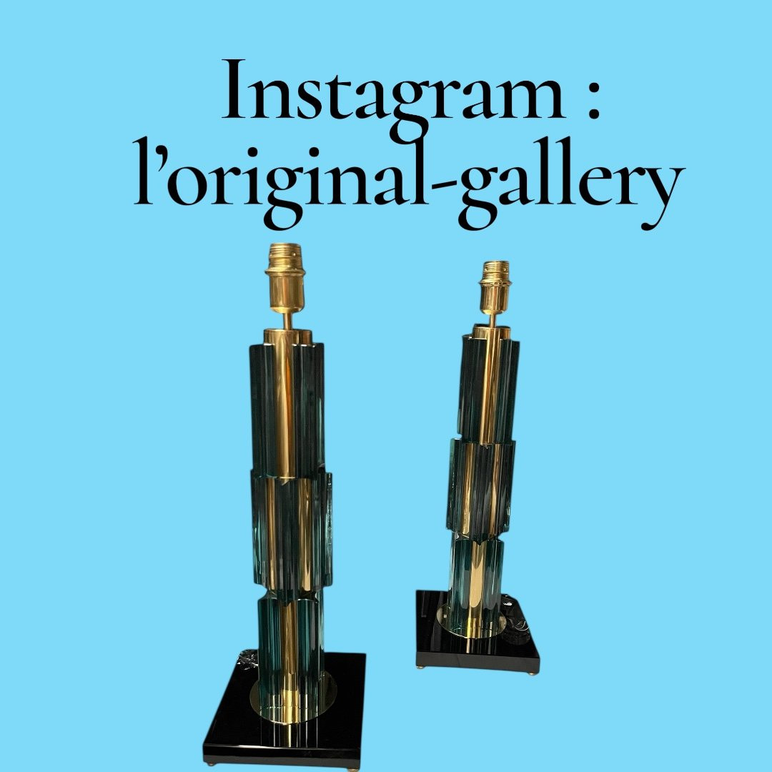 Paire de Lampes en verre de Murano attribuées à Gino Cenedese-photo-3