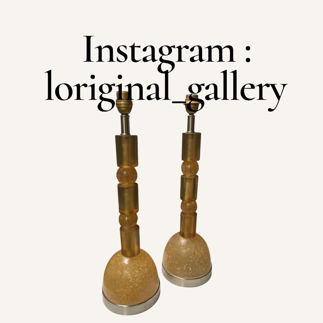 Paire de lampes en résine fractale attribuées à Marie-Claude de Fouquières-photo-4