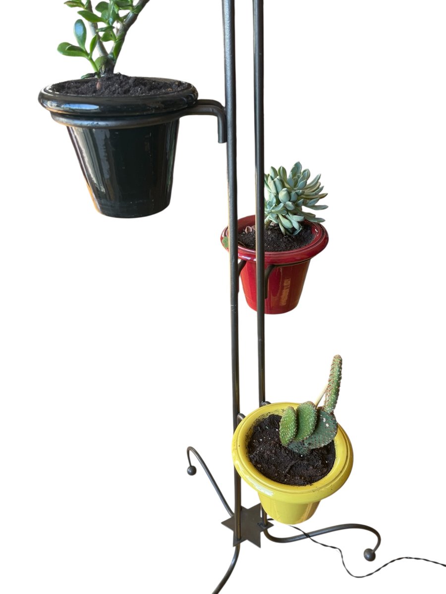 Metal And Ceramic Floor Lamp By Georges Asselbure-photo-4