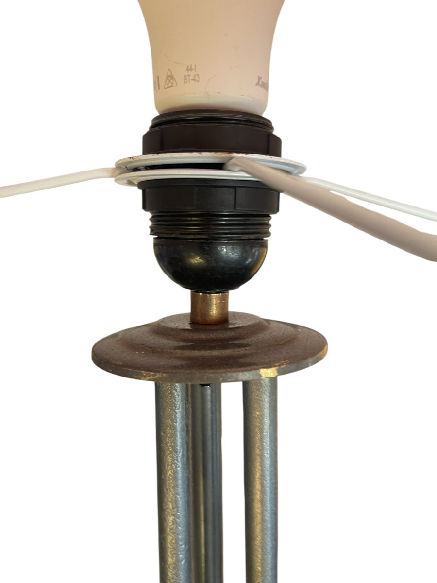 Metal And Ceramic Floor Lamp By Georges Asselbure-photo-1