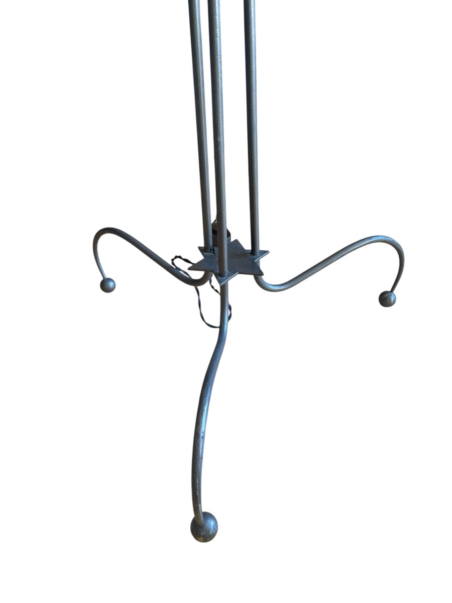 Metal And Ceramic Floor Lamp By Georges Asselbure-photo-5