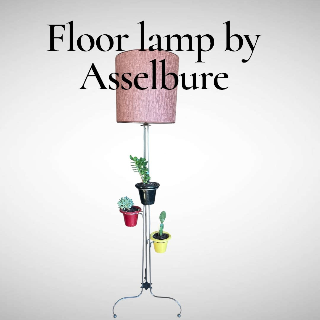 Metal And Ceramic Floor Lamp By Georges Asselbure-photo-6