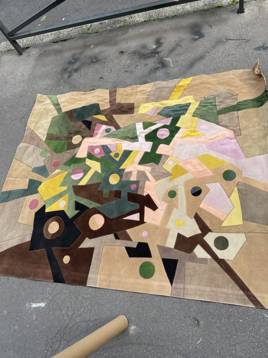 Tapestry Made Using Leather Marquetry By Fabrice-photo-2