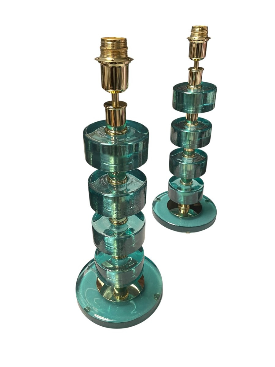 Paire de lampes en verre de Fontana Arté-photo-2