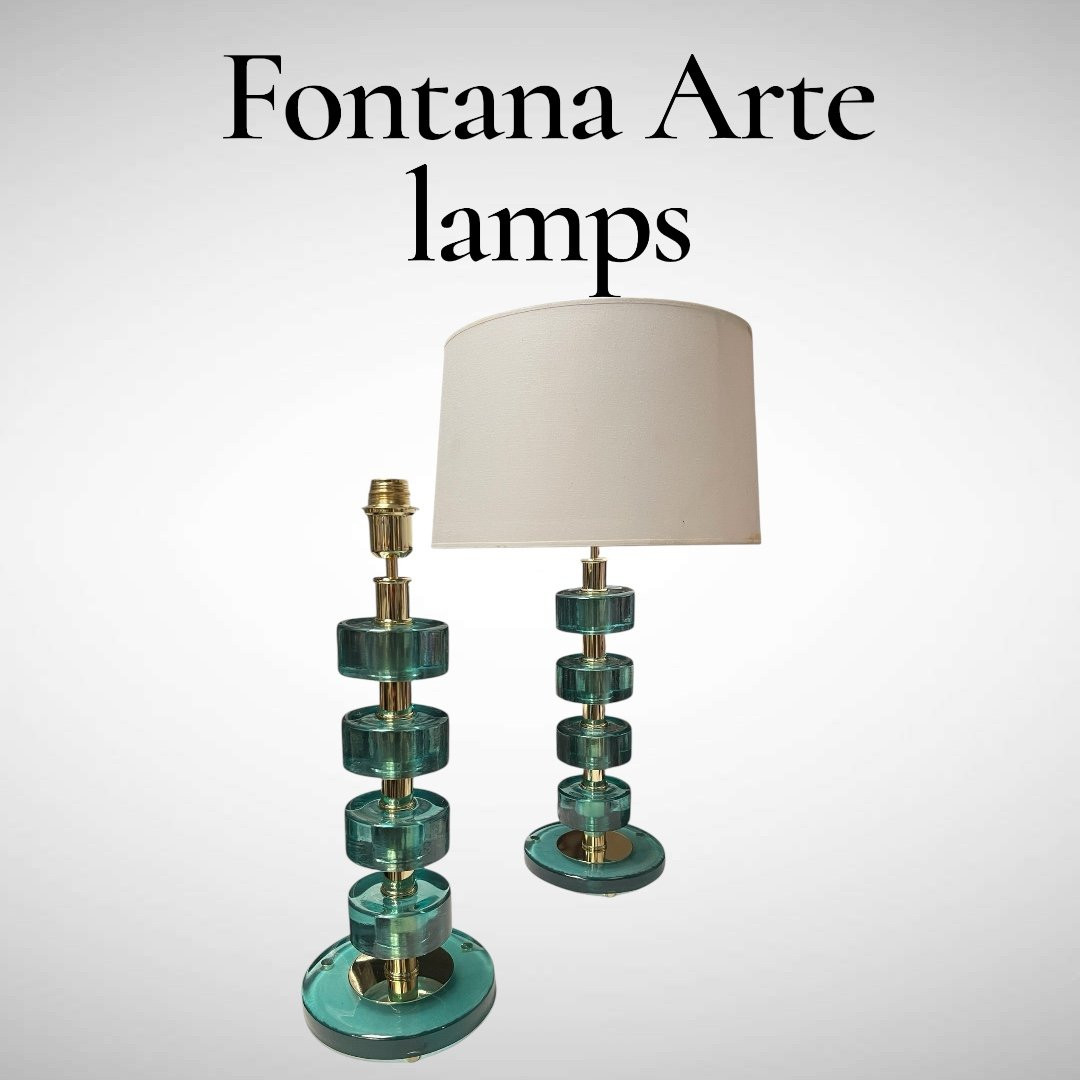 Paire de lampes en verre de Fontana Arté-photo-6