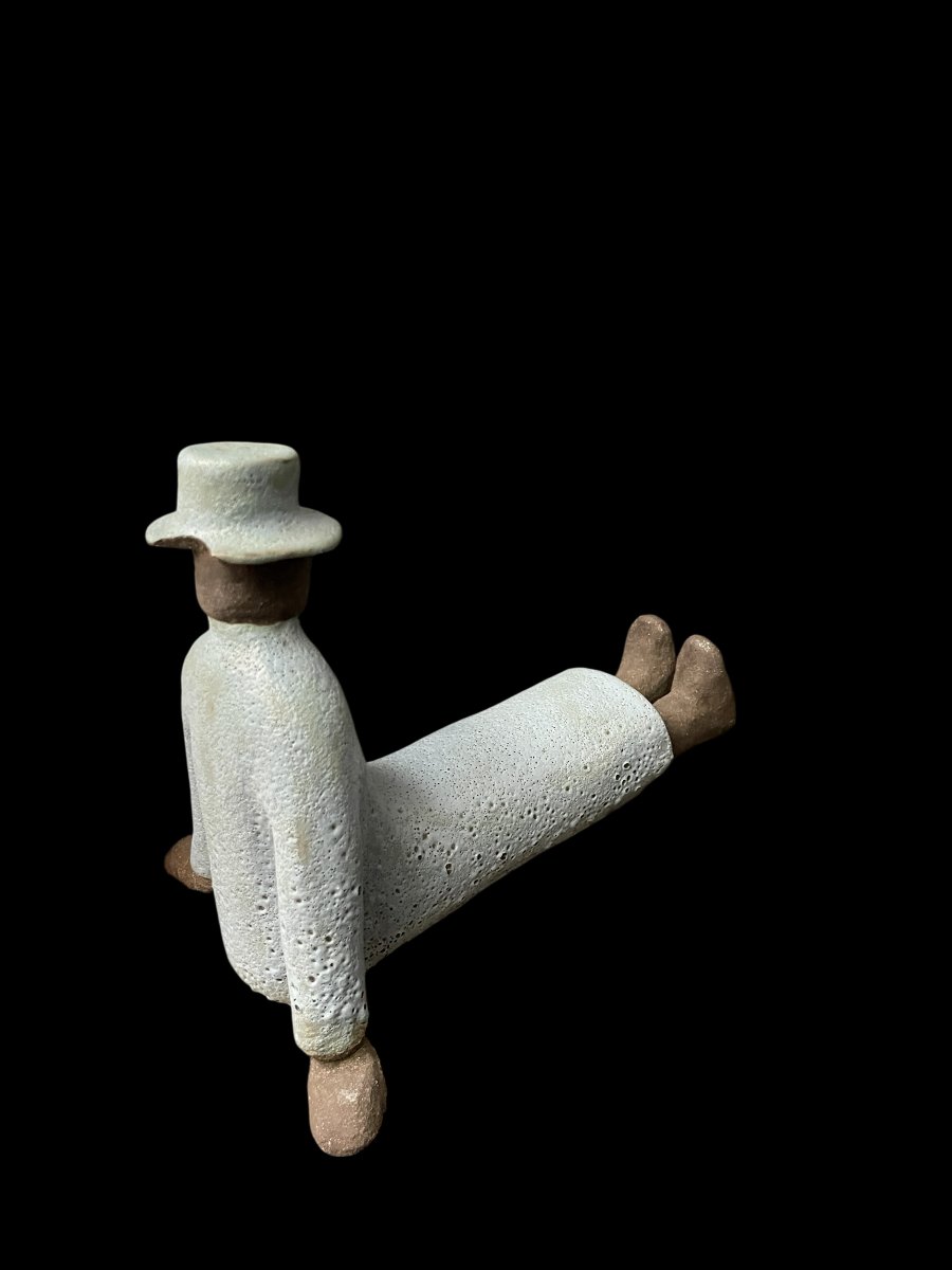 Terracotta Sculpture By Jean-michel Folon-photo-3