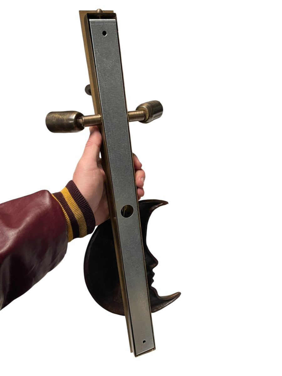 Pair Of Bronze And Glass Wall Sconces By Sergio Bustamante-photo-1