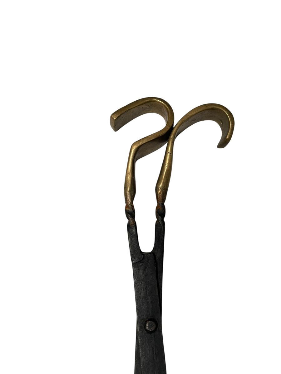 Nécessaire de cheminée en fer forgé et bronze par David Marshall-photo-4