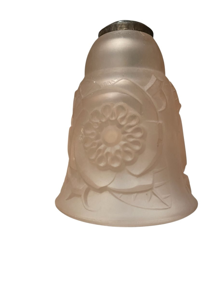 Lampe en fer forgé et verre moulé attribuée à Edgar Brandt-photo-6