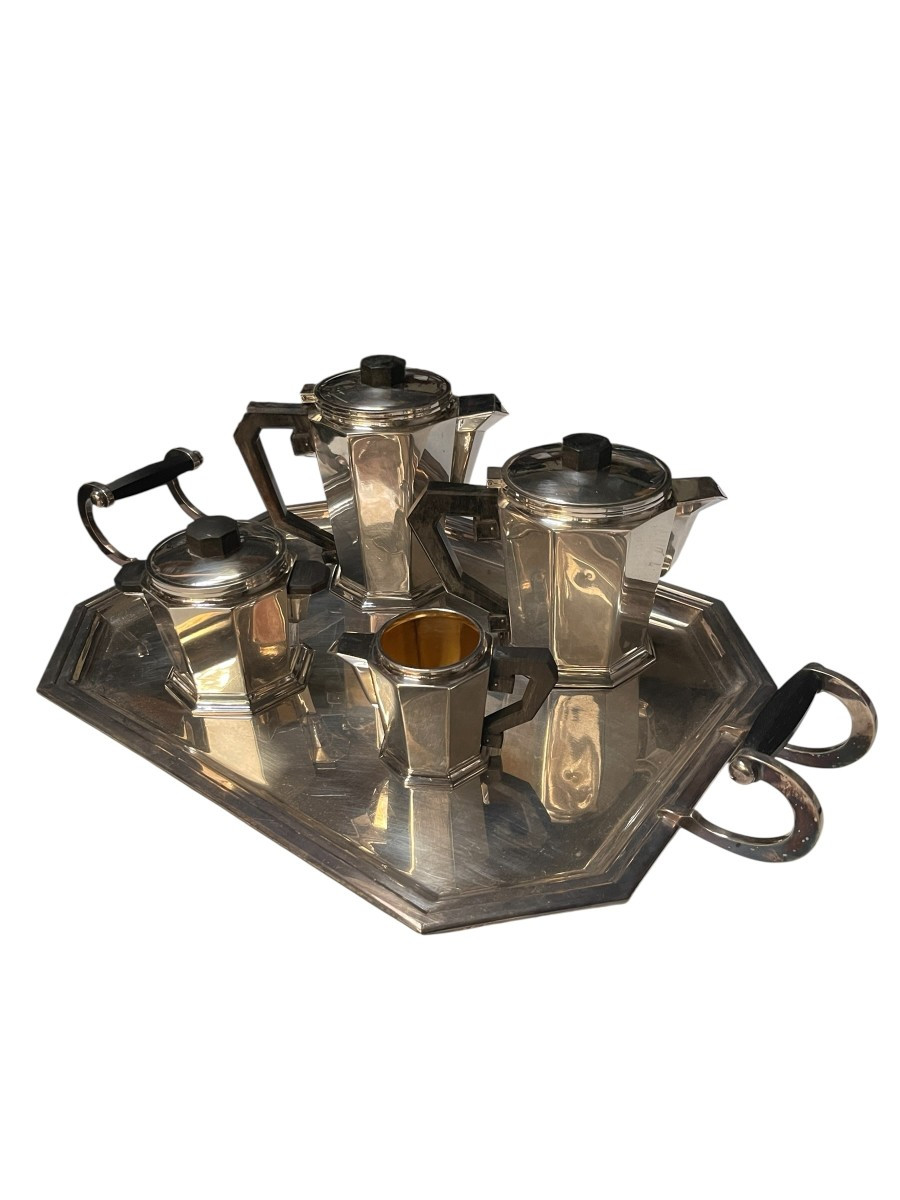 Art Deco Silver-plated Tea Service In The Style Of Christofle