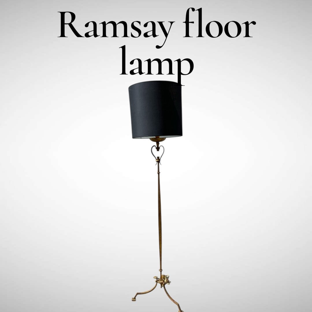 Wrought Iron And Gilt Floor Lamp By Ramsay-photo-7