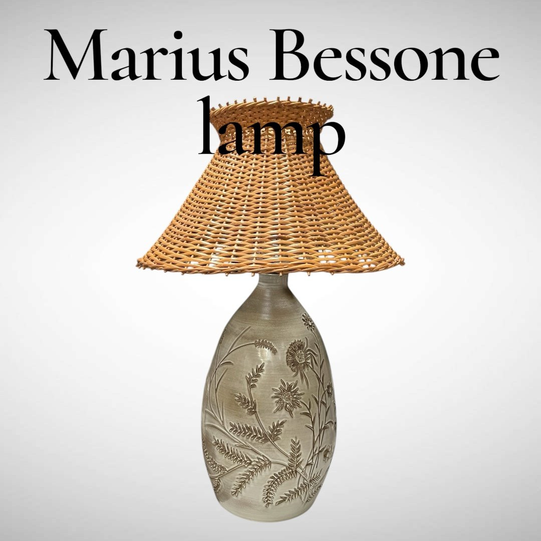 Large Ceramic Lamp By Marius Bessone In Vallauris-photo-3