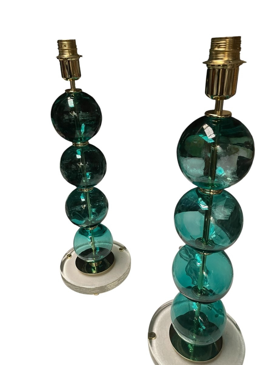 Paire de lampes en verre de Murano dans le style de Gino Cenedese-photo-3