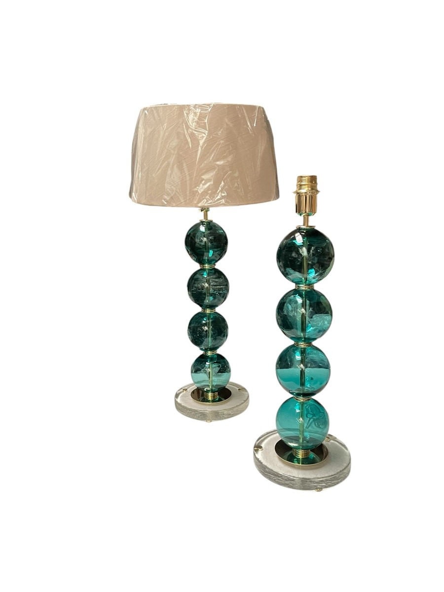 Paire de lampes en verre de Murano dans le style de Gino Cenedese