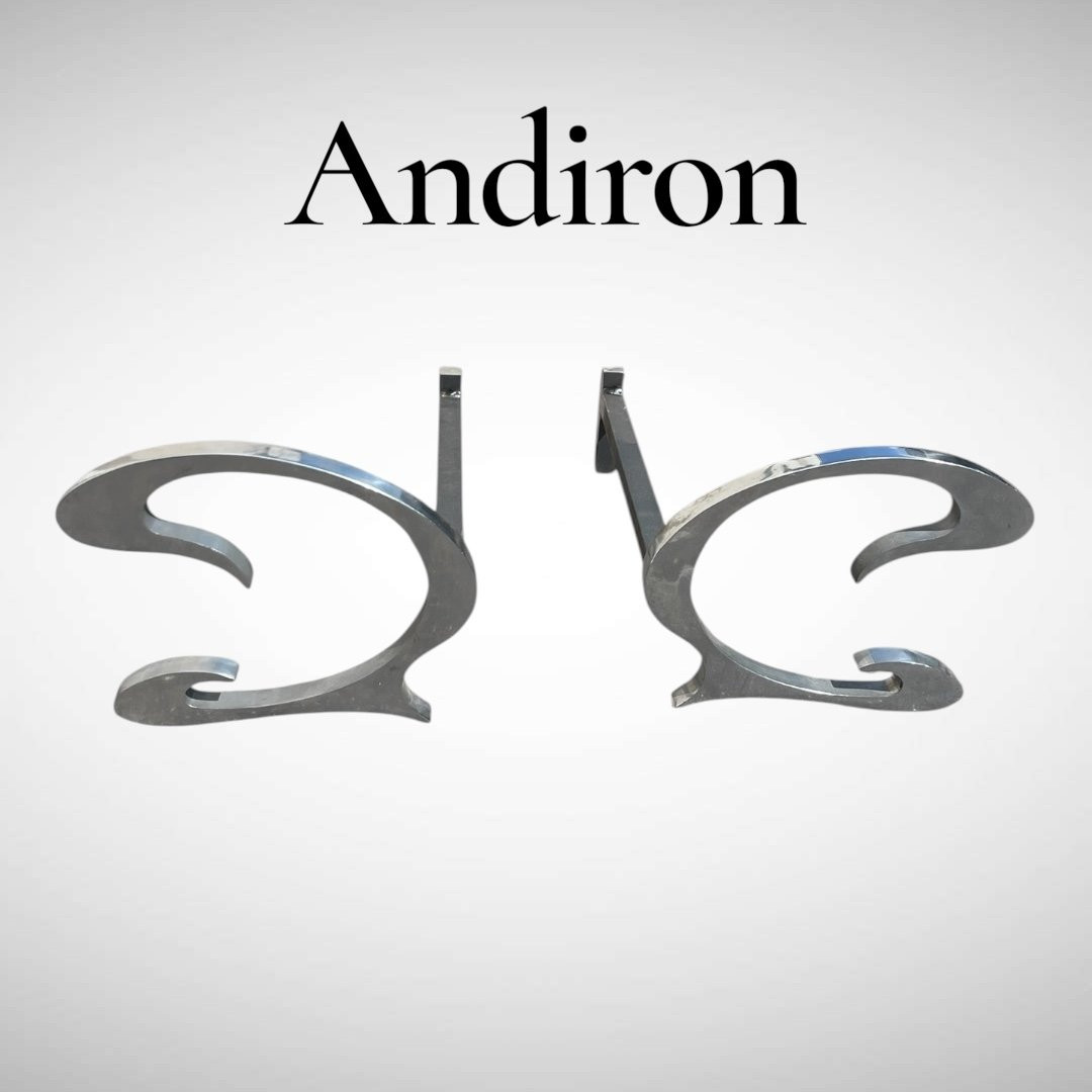 Pair Of Andirons By Charles Et Fils-photo-2
