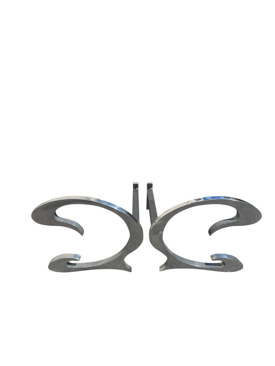 Pair Of Andirons By Charles Et Fils