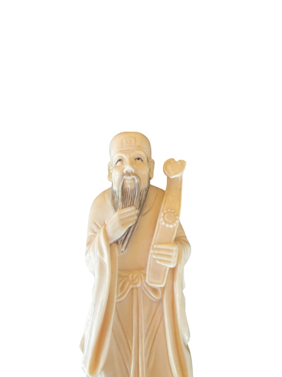 Sculpture d'un dignitaire chinois en Ivoire-photo-4