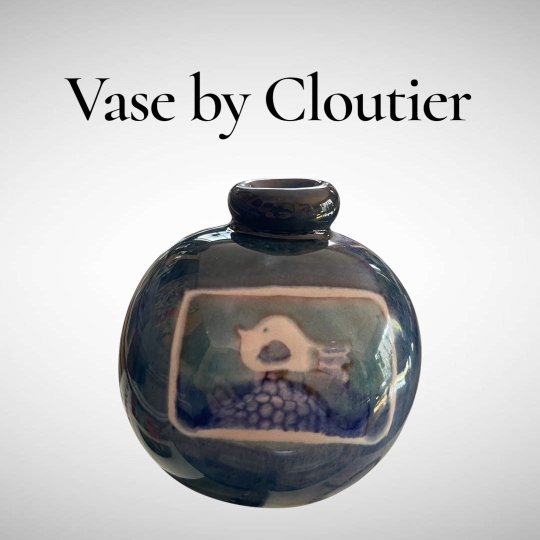 Small Ceramic Vase Signed By  Cloutier Brothers-photo-1