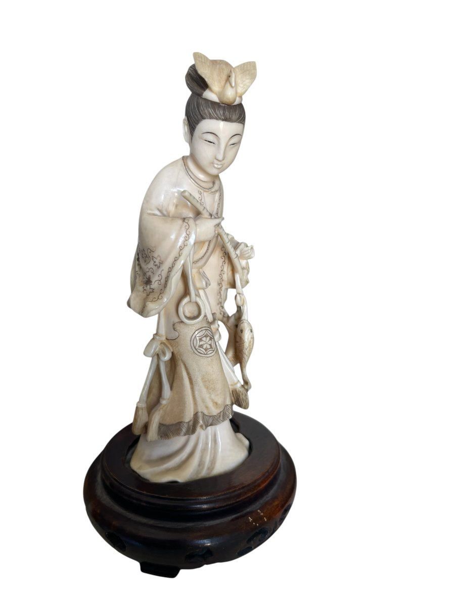 Sculpture en ivoire Chine XIX eme siècle-photo-1