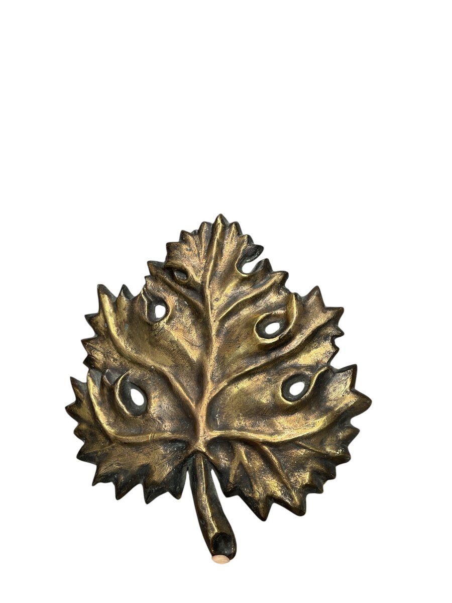 Paire d'appliques "feuilles " en bronze vers 1960-photo-3