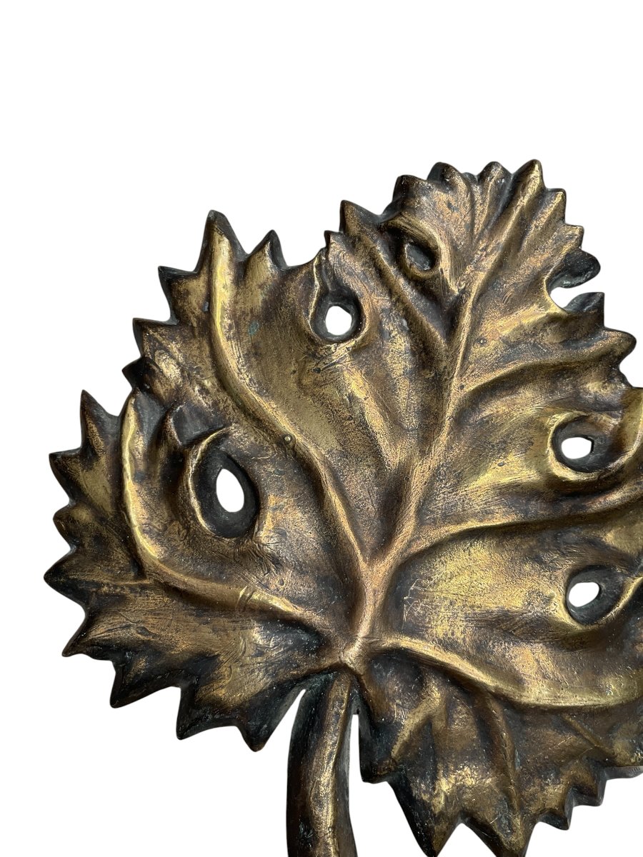 Paire d'appliques "feuilles " en bronze vers 1960-photo-4