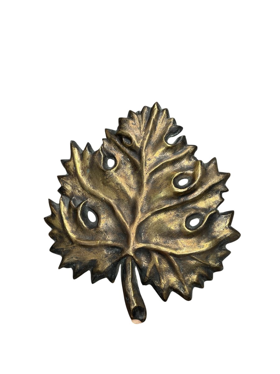 Paire d'appliques "feuilles " en bronze vers 1960-photo-5