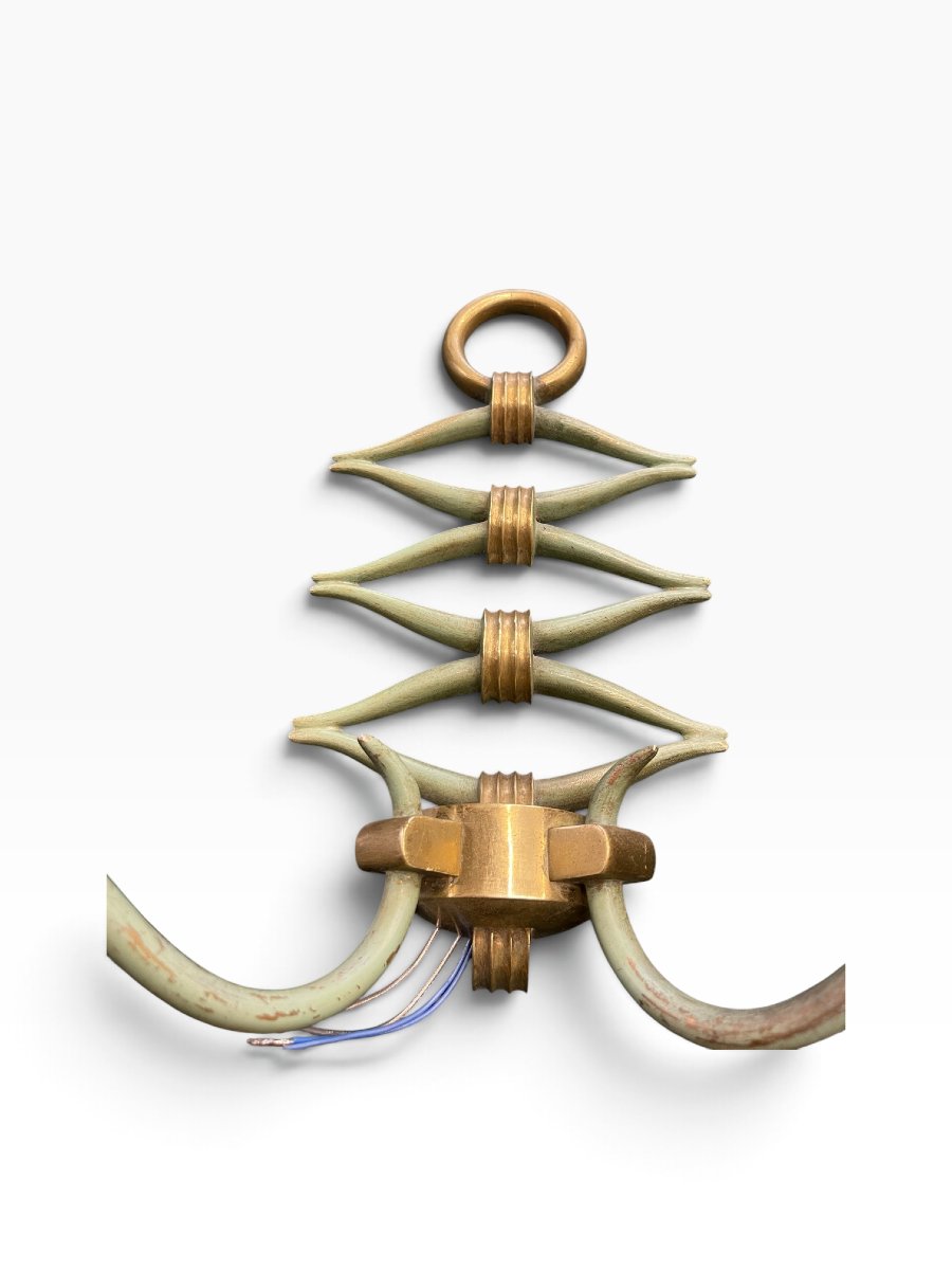 Paire d'appliques en bronze patiné par René Drouet-photo-5