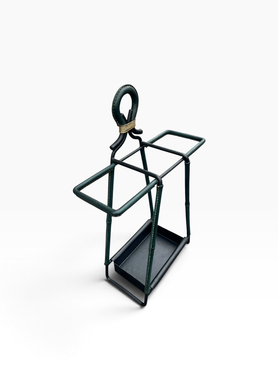 Porte parapluies gainé cuir par Jacques ADNET-photo-1