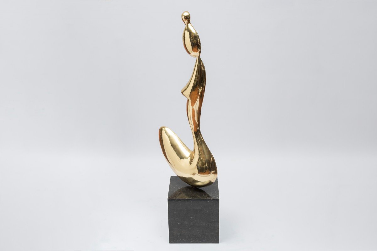 Grande Sculpture En Bronze Poli Par Enzo Missoni -photo-4